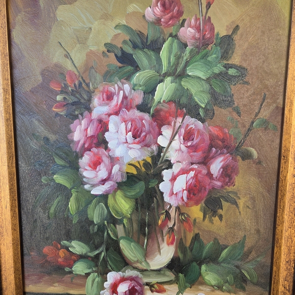 Gold Framed Floral Painting - Picture 2 of 8